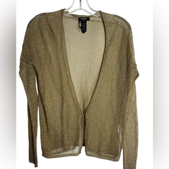 Chic Gold Open-Front Cardigan - Picture 1 of 5
